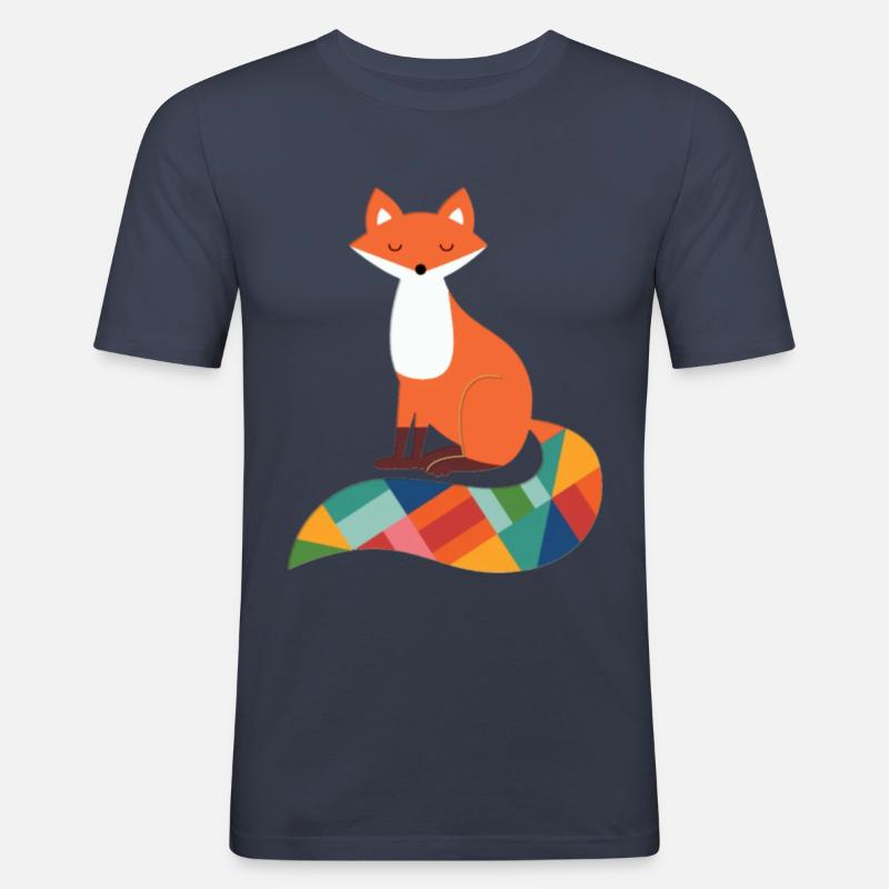 Fuchs - Männer Slim Fit T-Shirt - Navy