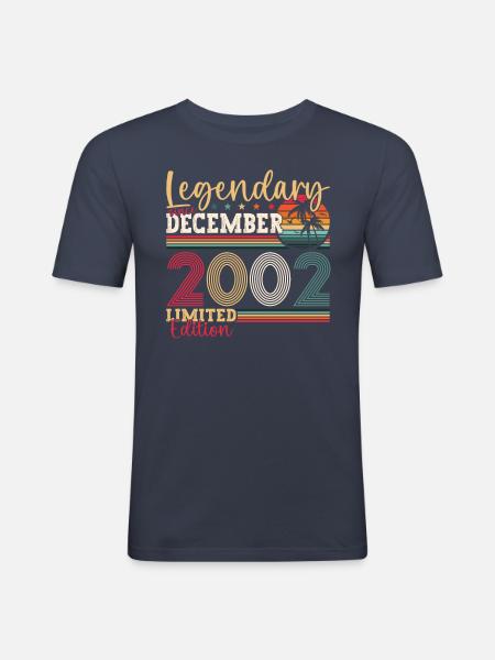 December Year 2002 20th birthday gift - Men's Slim Fit T-Shirt - navy