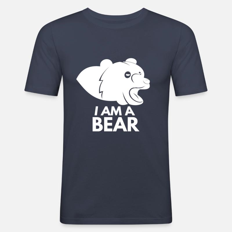 Bären ich bin ein Bär - Männer Slim Fit T-Shirt - Navy