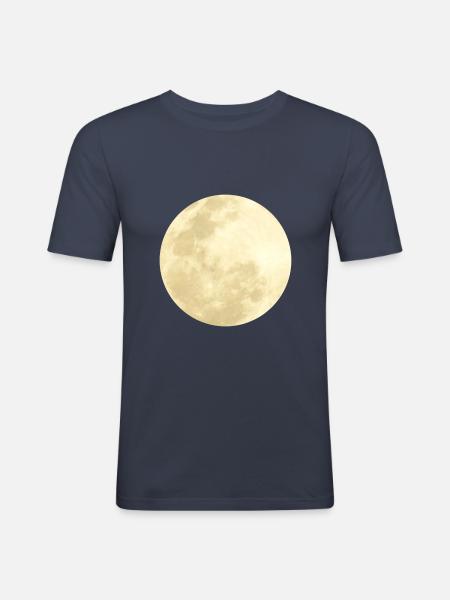 moon - Men's Slim Fit T-Shirt - navy