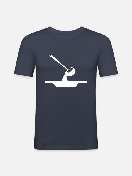 Soup soup spoon - Men's Slim Fit T-Shirt - navy