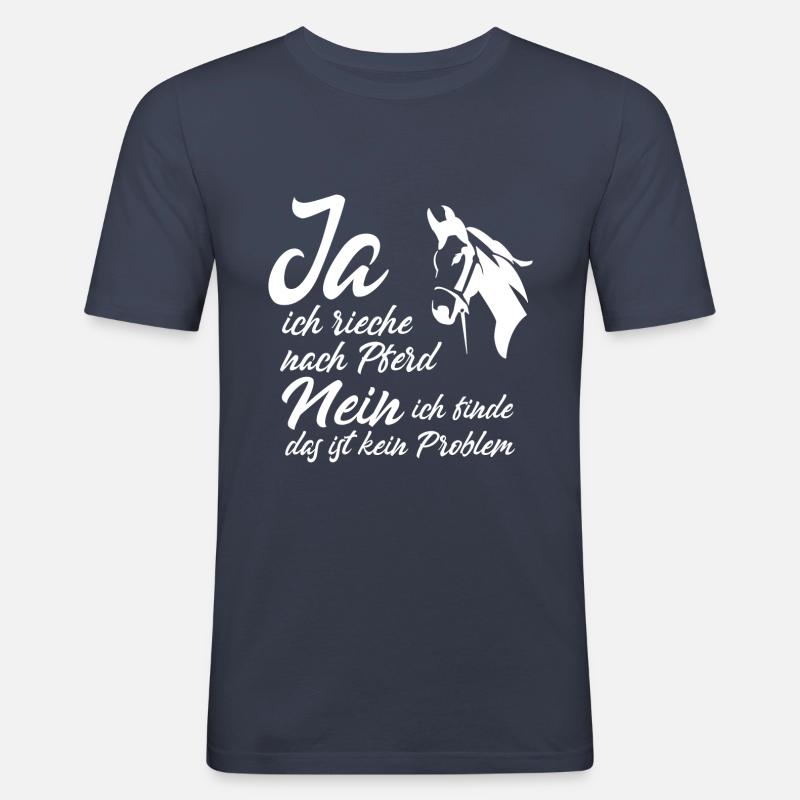 Pferde Spruch - Männer Slim Fit T-Shirt - Navy