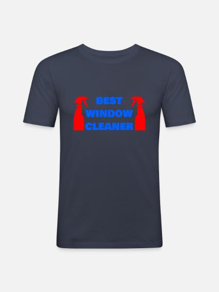 BEST WINDOW CLEANER - Men's Slim Fit T-Shirt - navy