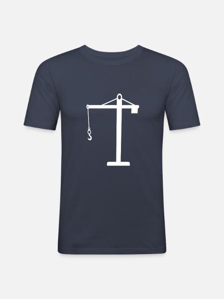 Kran - Männer Slim Fit T-Shirt - Navy