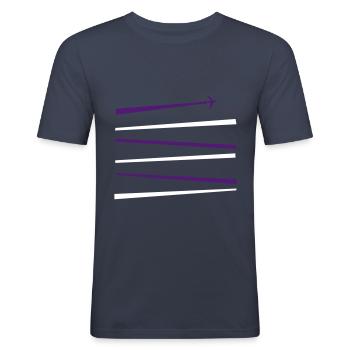 airplane - Männer Slim Fit T-Shirt - Navy - Vorne - Nik (191cm)