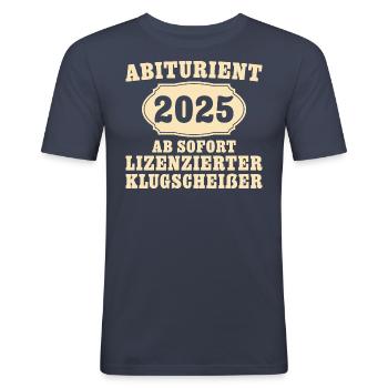 Abiturient 2025 Schulabschluss Abi - Männer Slim Fit T-Shirt - Navy - Vorne - Nik (191cm)