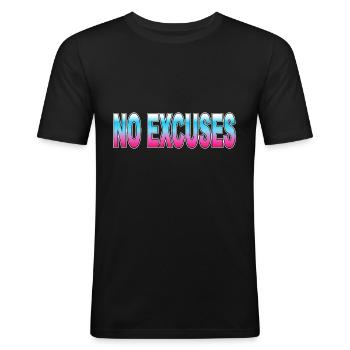 No Excuses - Men's Slim Fit T-Shirt - black - Front - Nik (191cm)