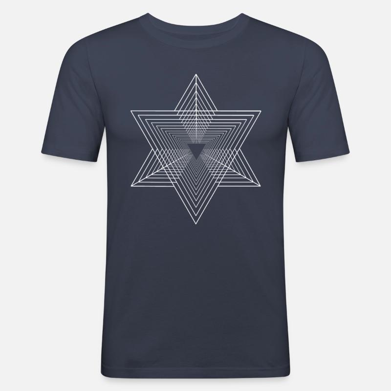 Triangles - graphisme - graphisme - T-shirt près du corps Homme - bleu marine