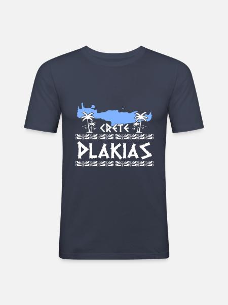 Crete Plakias - Men's Slim Fit T-Shirt - navy