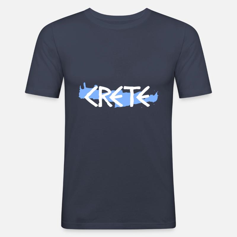 Kreta - Männer Slim Fit T-Shirt - Navy