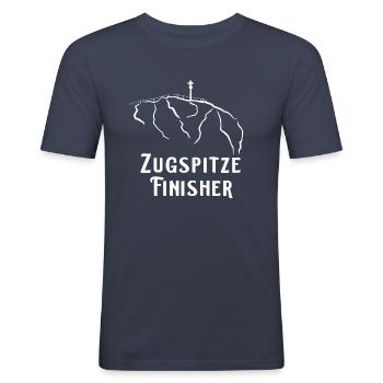 Zugspitze - Männer Slim Fit T-Shirt - Navy - Vorne - Nik (191cm)