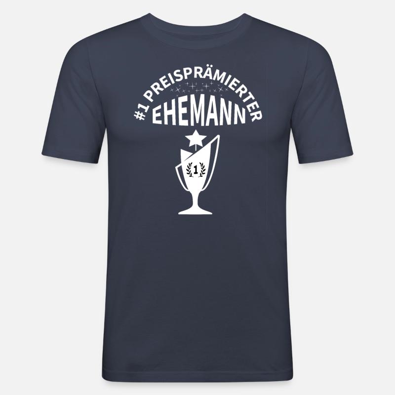 #1 Preisprämierter Ehemann - Männer Slim Fit T-Shirt - Navy