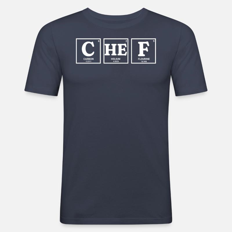 Conception d’éléments chimiques CHEF - T-shirt près du corps Homme - bleu marine