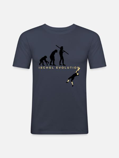 Evolution Bergsteiger - Männer Slim Fit T-Shirt - Navy
