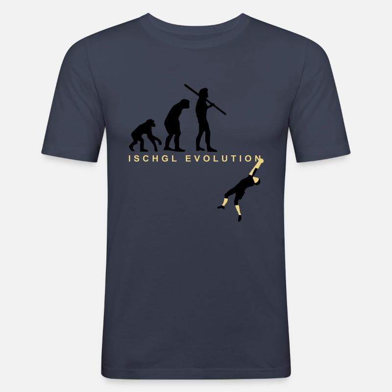 Evolution Bergsteiger - Männer Slim Fit T-Shirt - Navy