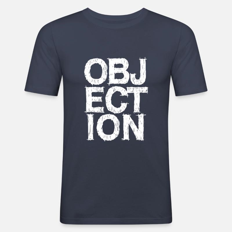 Objection Einspruch Stop - Männer Slim Fit T-Shirt - Navy