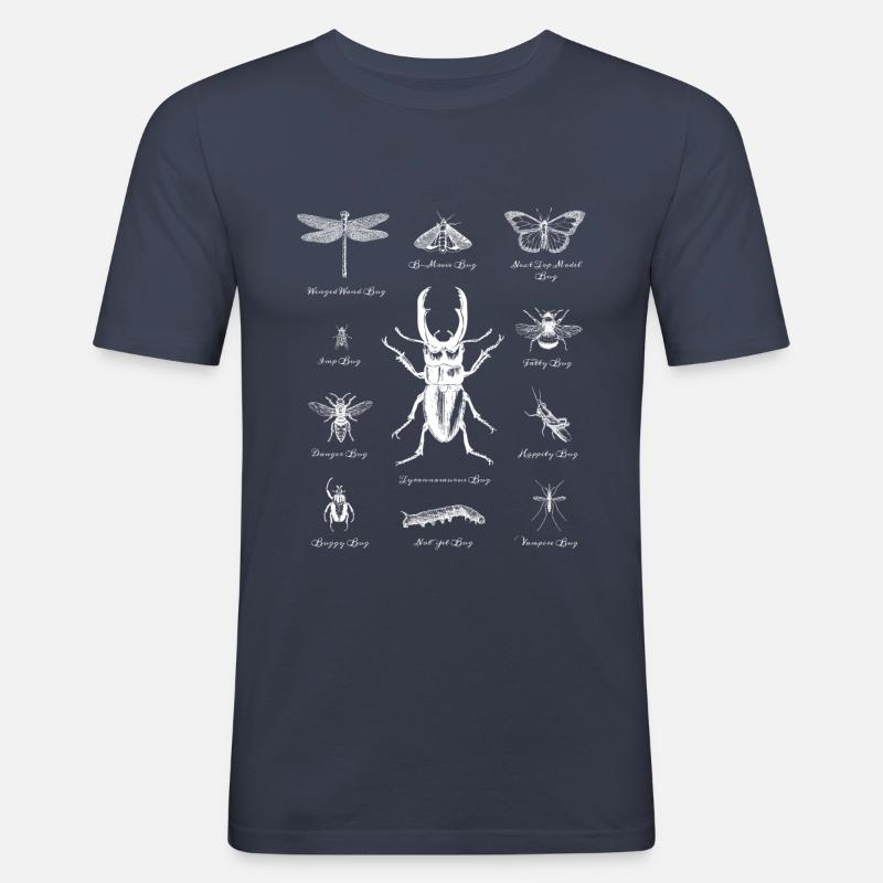 Bugs Beetles insetti insetti coleotteri - Maglietta aderente da uomo - navy