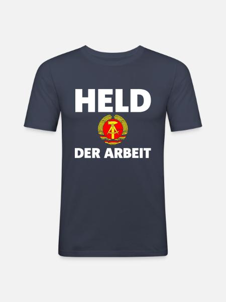 Held der Arbeit DDR - Männer Slim Fit T-Shirt - Navy