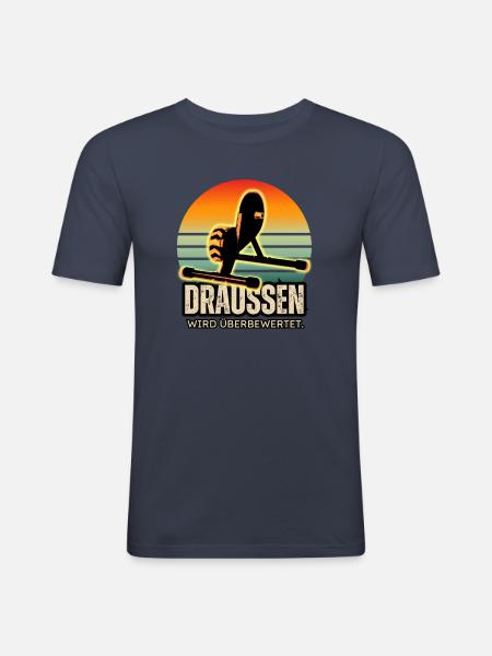 Indoor-Training: Draußen wird überbewertet! - Männer Slim Fit T-Shirt - Navy