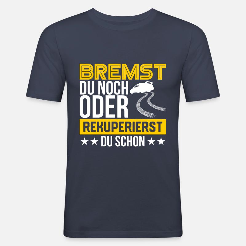E-Auto Geschenk - Männer Slim Fit T-Shirt - Navy