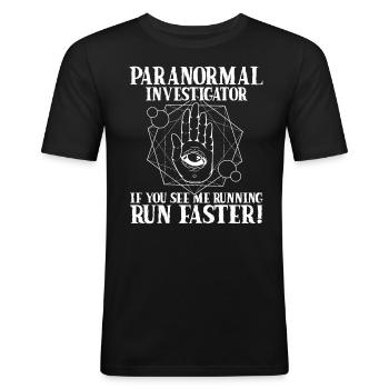 Ghost Hunter Paranormal Investigator - Men's Slim Fit T-Shirt - black - Front - Nik (191cm)