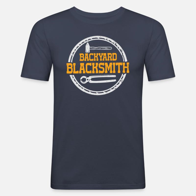 Backyard Blacksmith Amboss Schmied - Männer Slim Fit T-Shirt - Navy