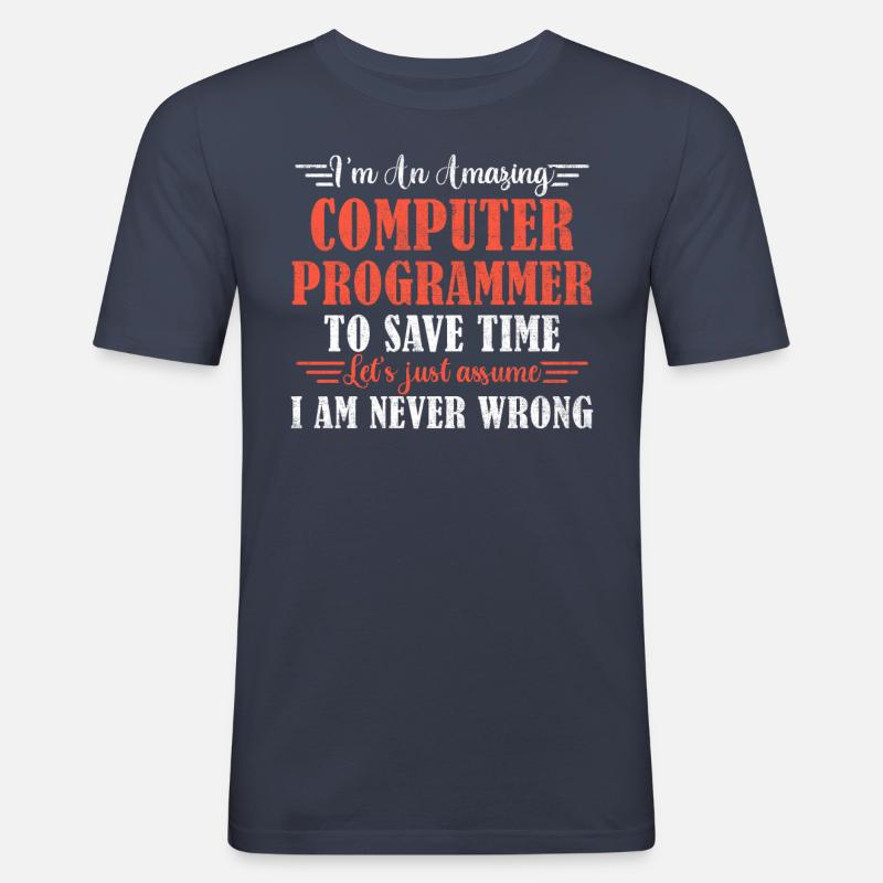 Awesome Computer Programmer - Men's Slim Fit T-Shirt - navy