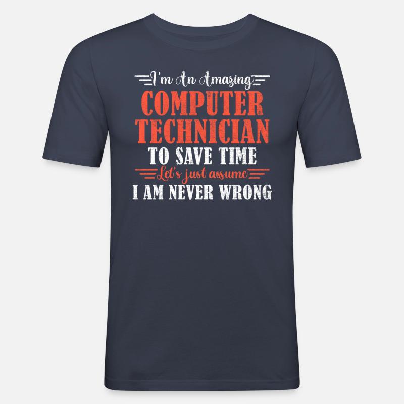 Awesome Computer Technician - Männer Slim Fit T-Shirt - Navy