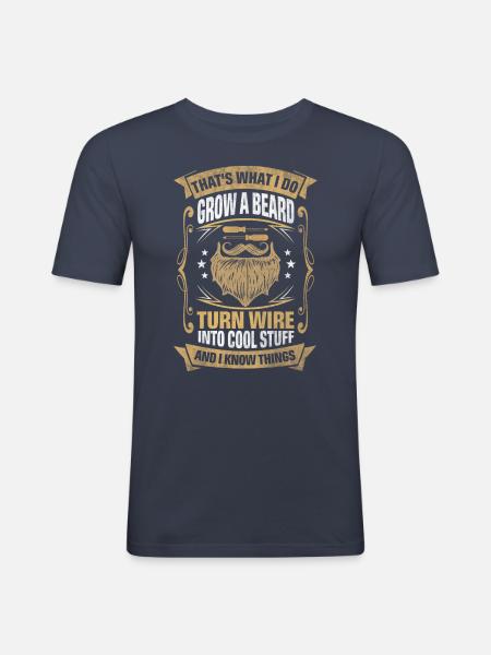 Wire Into Cool Things Electrician - Männer Slim Fit T-Shirt - Navy