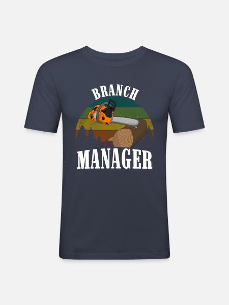 Tronçonneuse Tronçonneuse - T-shirt près du corps Homme - bleu marine