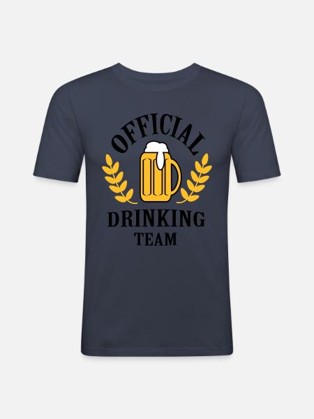 official_drinking_team - Männer Slim Fit T-Shirt - Navy