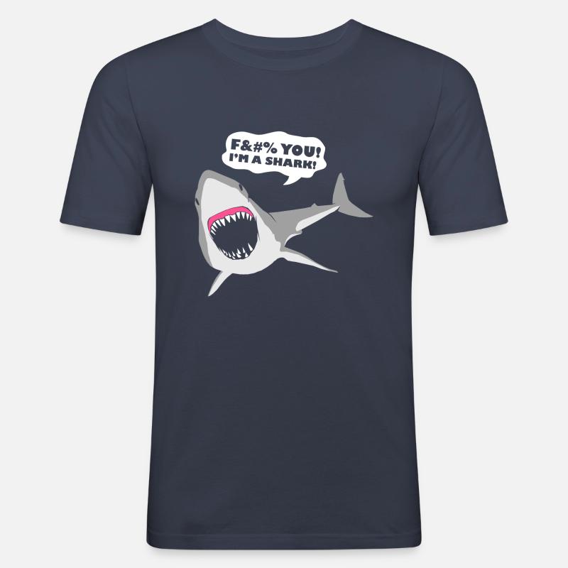Ich bin ein Hai! - Männer Slim Fit T-Shirt - Navy