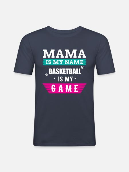 Basketball Mama Saying - Men's Slim Fit T-Shirt - navy