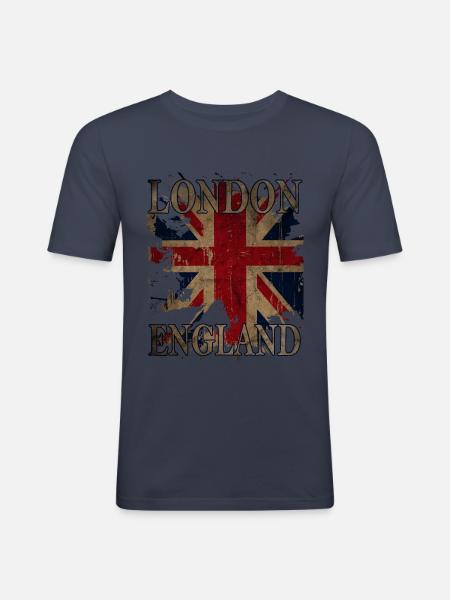London England - Men's Slim Fit T-Shirt - navy