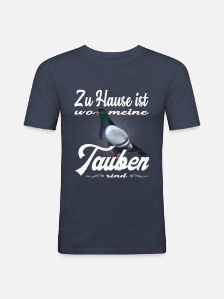 Tauben Taube lustiger Spruch Brieftaube Geschenk - Männer Slim Fit T-Shirt - Navy