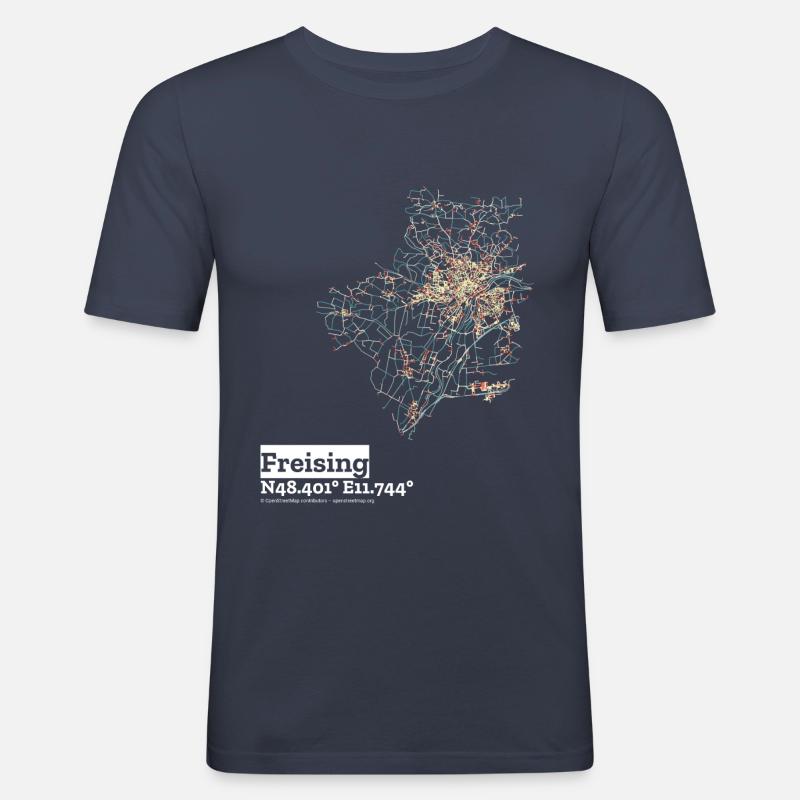 Freising Basic Pastels - Männer Slim Fit T-Shirt - Navy