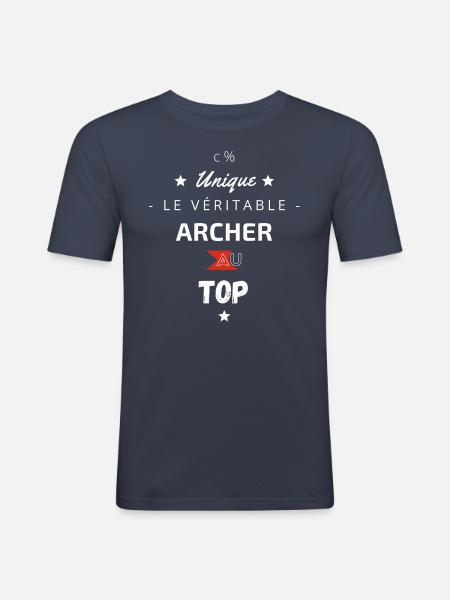 Le véritable Archer au top - T-shirt près du corps Homme - bleu marine