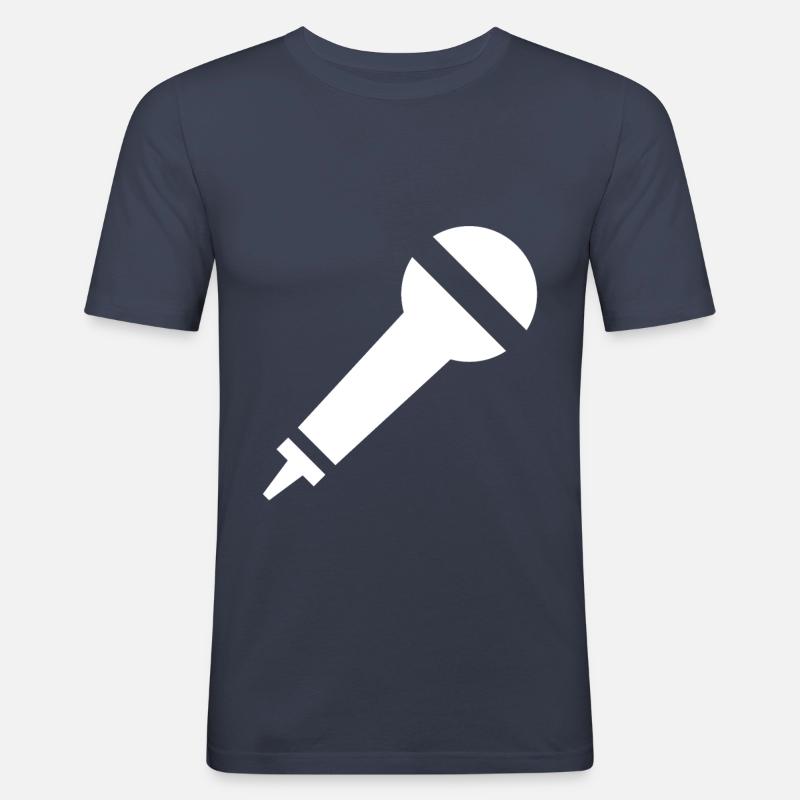 Microfono - Maglietta aderente da uomo - navy