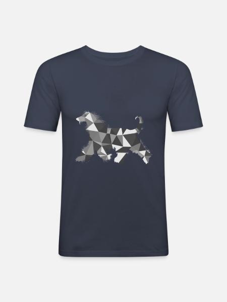 Lévrier afghan polygone - T-shirt près du corps Homme - bleu marine