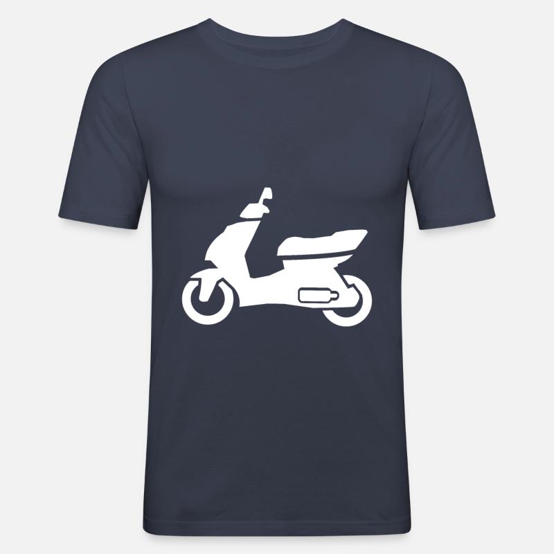 Motorroller - Männer Slim Fit T-Shirt - Navy