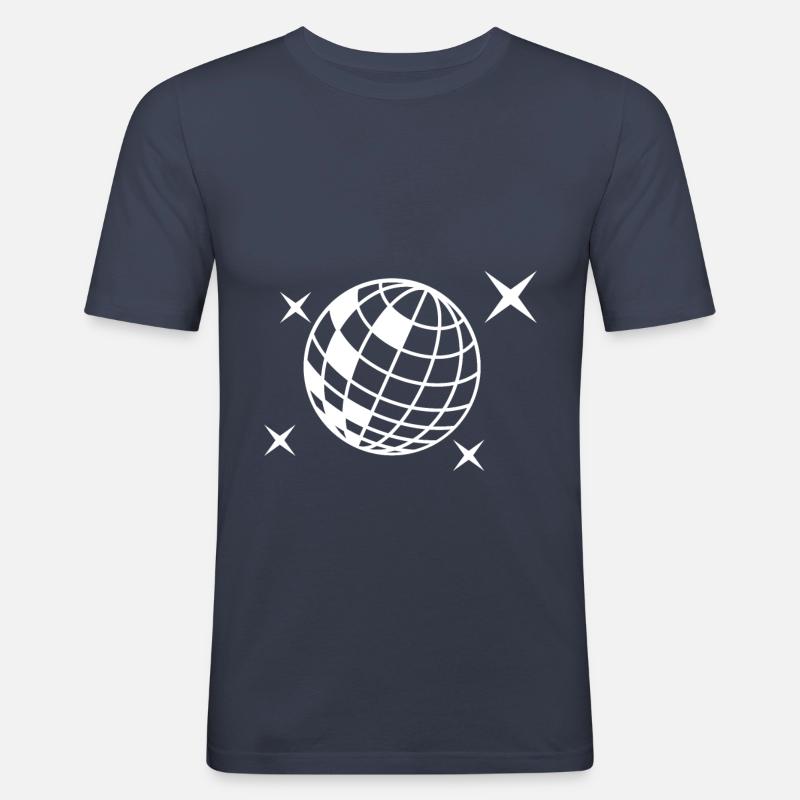 Diskokugel - Männer Slim Fit T-Shirt - Navy