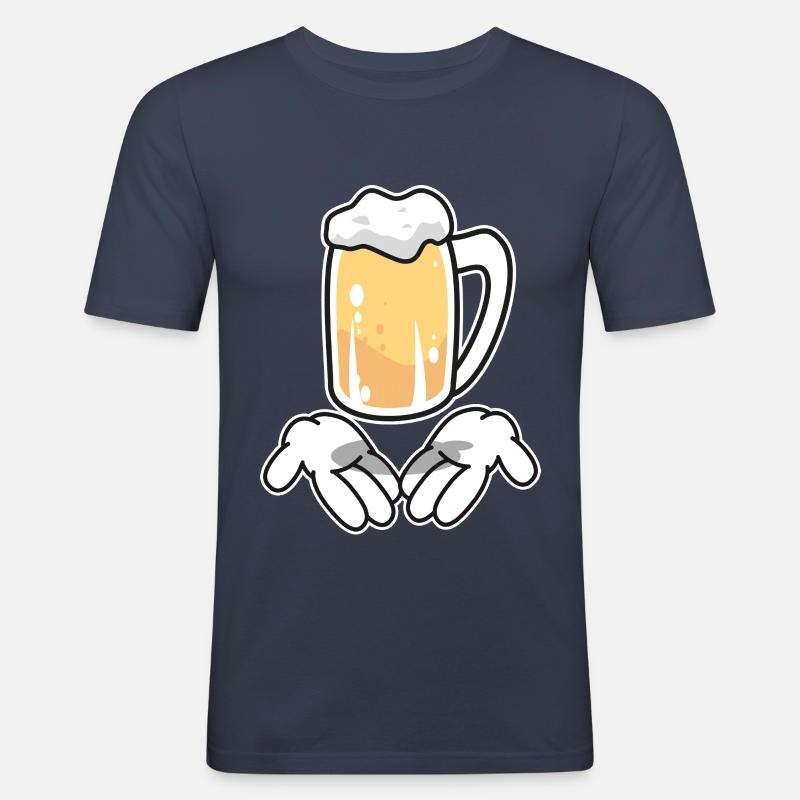 One Beer - Männer Slim Fit T-Shirt - Navy