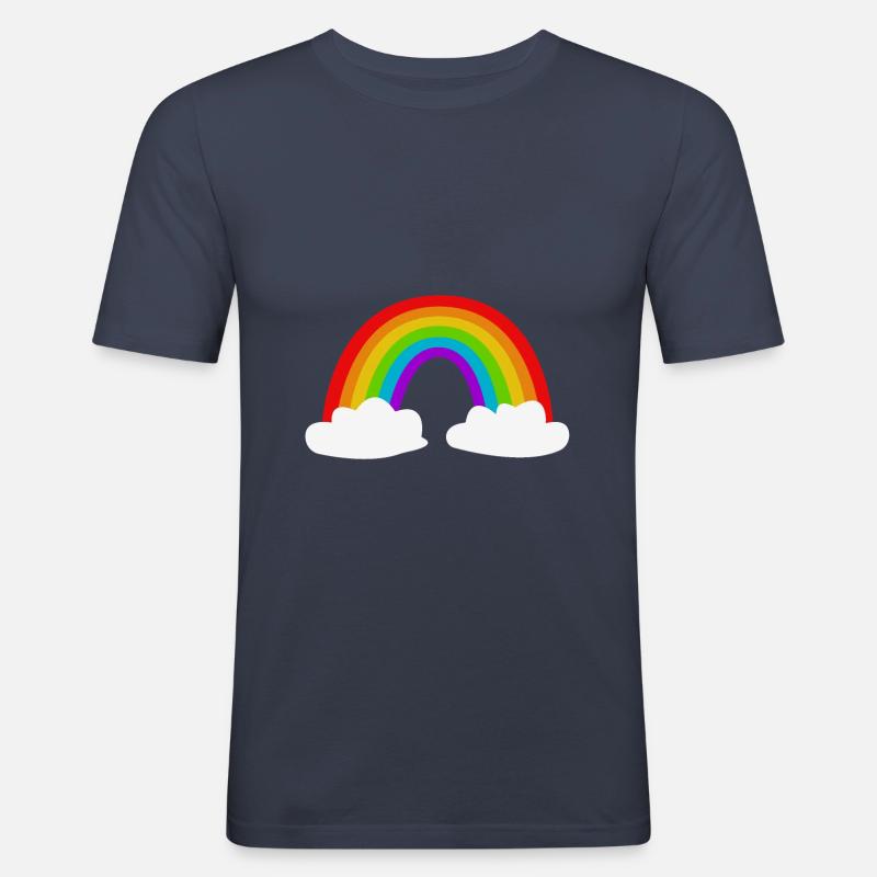 Regenbogen - Männer Slim Fit T-Shirt - Navy
