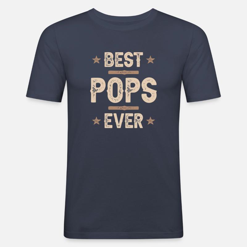 Beste Pops aller Zeiten - Männer Slim Fit T-Shirt - Navy