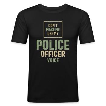Polizist Beruf Beruf Geburtstagsarbeiter - Männer Slim Fit T-Shirt - Schwarz - Vorne - Nik (191cm)