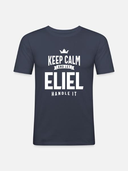 Eliel Personalized Name - Men's Slim Fit T-Shirt - navy