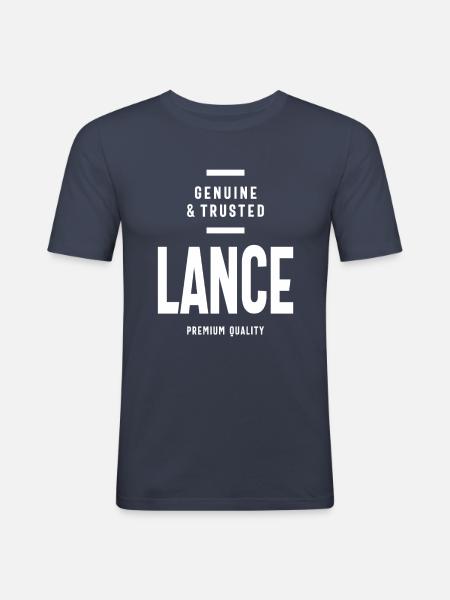 Lance Personalized Name - Men's Slim Fit T-Shirt - navy