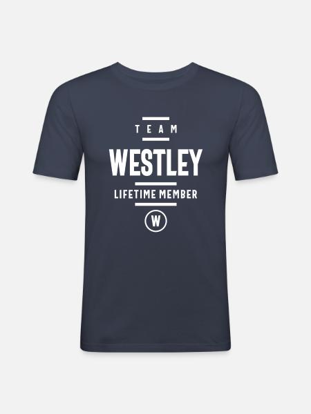 Westley Personalized Name - Men's Slim Fit T-Shirt - navy