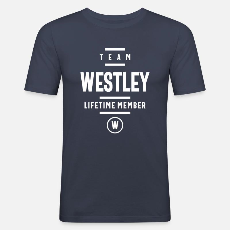 Westley Personalized Name - Men's Slim Fit T-Shirt - navy