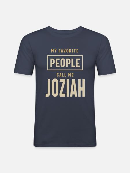 Joziah Personalized Name - Men's Slim Fit T-Shirt - navy